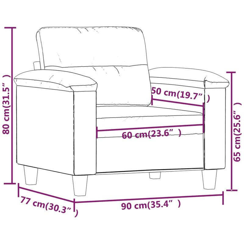 Casa si Gradina - Mobilier - Scaune si fotolii - Fotolii - Fotoliu canapea, gri taupe, 60 cm, textil microfibra - Infinity.ro