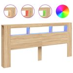 Casa si Gradina - Mobilier - Paturi si accesorii - Accesorii paturi - Tablie de pat cu LED, stejar sonoma, 220x18,5x103,5 cm, lemn - Infinity.ro