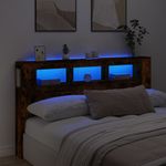 Casa si Gradina - Mobilier - Paturi si accesorii - Accesorii paturi - Tablie de pat cu LED, stejar fumuriu, 180x18,5x103,5 cm, lemn - Infinity.ro