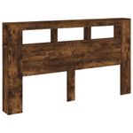 Casa si Gradina - Mobilier - Paturi si accesorii - Accesorii paturi - Tablie de pat cu LED, stejar fumuriu, 180x18,5x103,5 cm, lemn - Infinity.ro