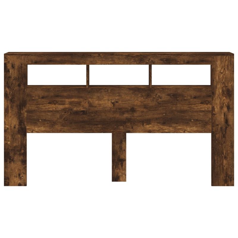 Casa si Gradina - Mobilier - Paturi si accesorii - Accesorii paturi - Tablie de pat cu LED, stejar fumuriu, 180x18,5x103,5 cm, lemn - Infinity.ro