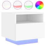 Casa si Gradina - Mobilier - Comode si corpuri - Noptiere - Noptiere cu lumini LED, alb, 40x39x37 cm - Infinity.ro