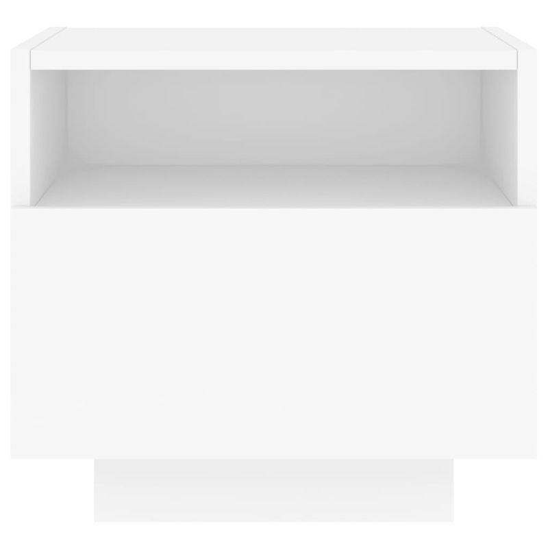 Casa si Gradina - Mobilier - Comode si corpuri - Noptiere - Noptiere cu lumini LED, alb, 40x39x37 cm - Infinity.ro