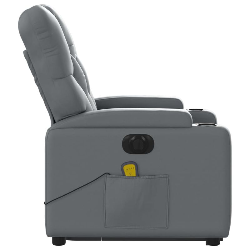 Ingrijire personala si Cosmetice - Sanatate si wellness - Articole wellness - Fotolii de masaj - Fotoliu masaj rabatabil electric cu ridicare, gri, piele eco - Infinity.ro