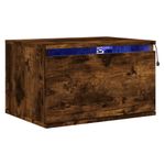 Casa si Gradina - Mobilier - Comode si corpuri - Noptiere - Noptiera montata pe perete cu lumini LED, stejar fumuriu - Infinity.ro