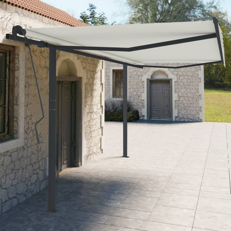 Casa si Gradina - Gradina si terasa - Umbrele si pavilioane - Umbrele - Set stalp pentru copertina, antracit, 450x245 cm, fier - Infinity.ro
