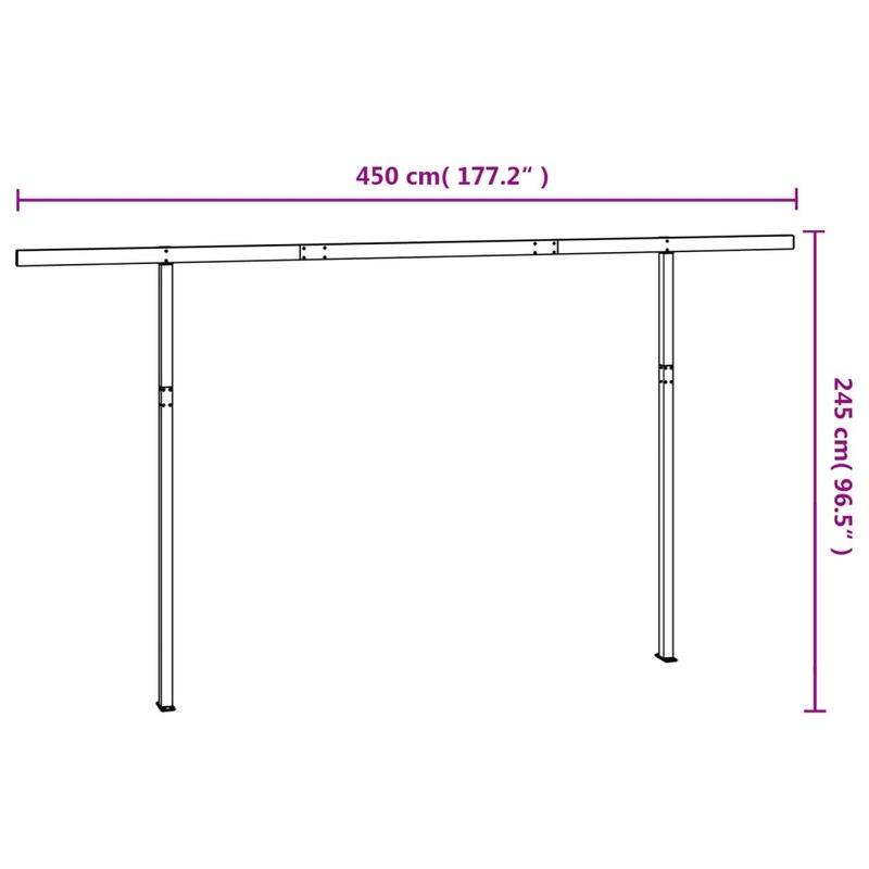 Casa si Gradina - Gradina si terasa - Umbrele si pavilioane - Umbrele - Set stalp pentru copertina, antracit, 450x245 cm, fier - Infinity.ro