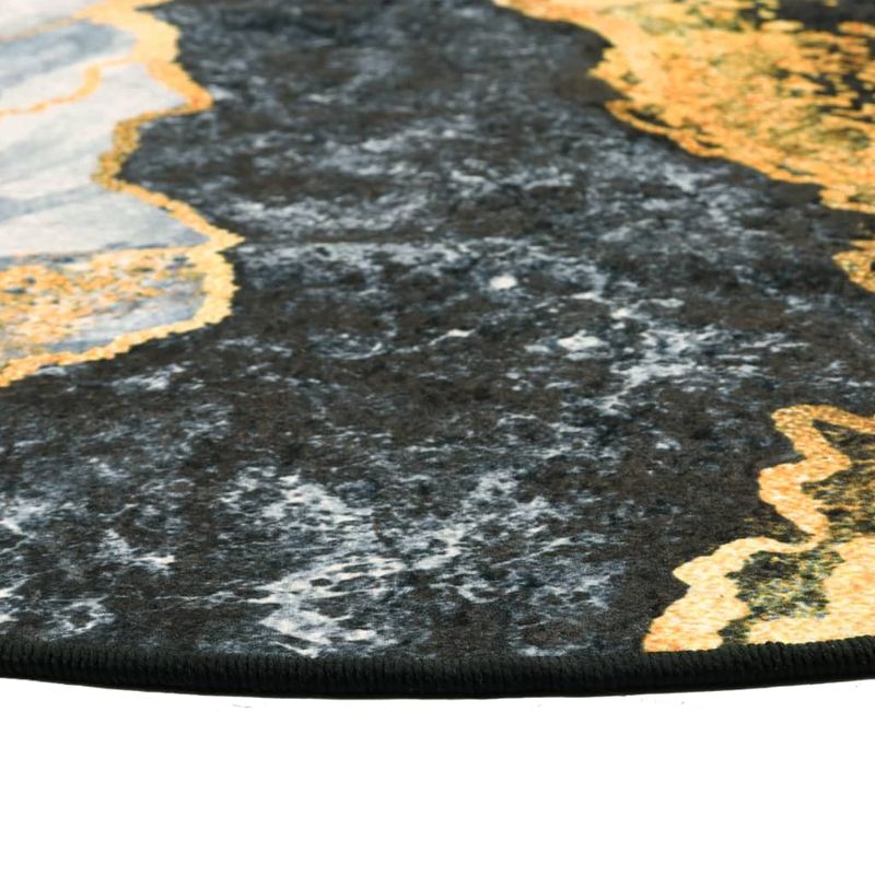 Casa si Gradina - Textile si covoare - Covoare - Covoare casa - Covor lavabil, multicolor, diametru 120 cm, anti-alunecare, auriu și alb - Infinity.ro