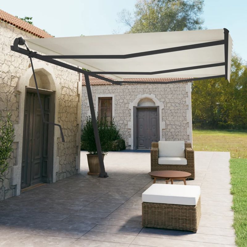 Casa si Gradina - Gradina si terasa - Umbrele si pavilioane - Umbrele - Set stalp pentru copertina, antracit, 600x245 cm, fier - Infinity.ro