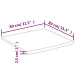 Casa si Gradina - Mobilier - Feronerie si accesorii mobila - Blat birou 80x80x2,5 cm, patrat, lemn masiv acacia margine vie - Infinity.ro