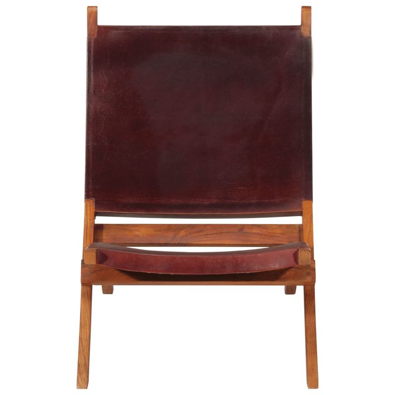 Casa si Gradina - Mobilier - Scaune si fotolii - Scaune - Scaun relaxant pliant, maro inchis, piele naturala - Infinity.ro