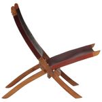 Casa si Gradina - Mobilier - Scaune si fotolii - Scaune - Scaun relaxant pliant, maro inchis, piele naturala - Infinity.ro