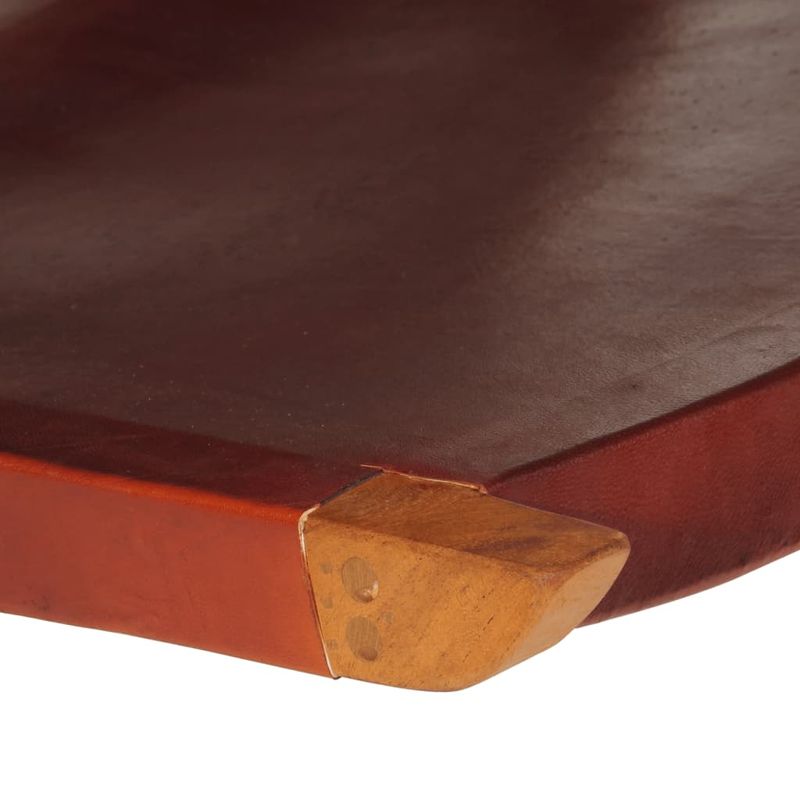 Casa si Gradina - Mobilier - Scaune si fotolii - Scaune - Scaun relaxant pliant, maro inchis, piele naturala - Infinity.ro