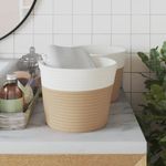 Casa si Gradina - Mobilier - Organizare si depozitare - Cutii depozitare - Cosuri de depozitare 2 buc. bej si alb Ø24x18 cm bumbac - Infinity.ro