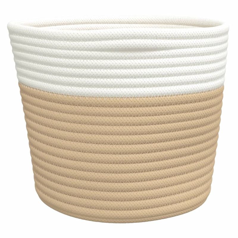 Casa si Gradina - Mobilier - Organizare si depozitare - Cutii depozitare - Cosuri de depozitare 2 buc. bej si alb Ø24x18 cm bumbac - Infinity.ro