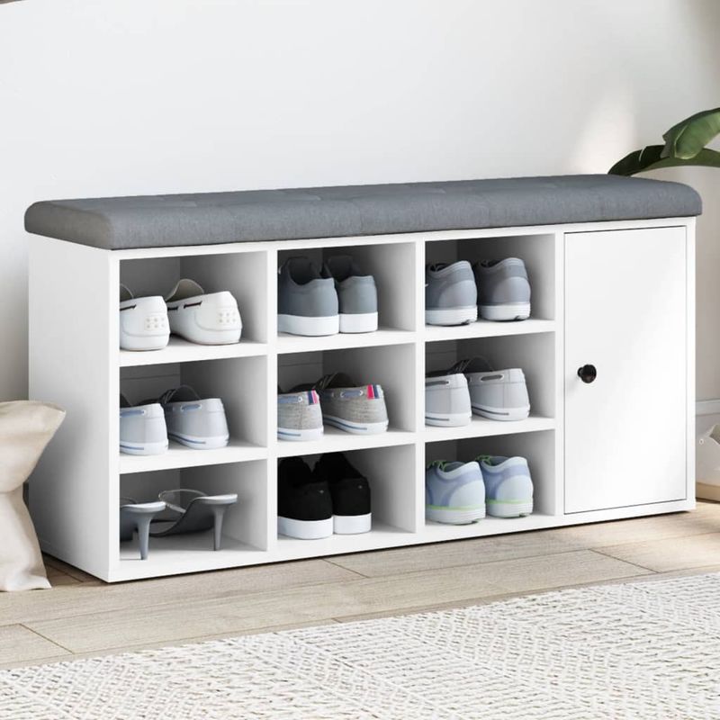 Casa si Gradina - Mobilier - Organizare si depozitare - Bancute - Banca de pantofi, alb, 102x32x50 cm, lemn prelucrat - Infinity.ro