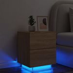 Casa si Gradina - Mobilier - Comode si corpuri - Noptiere - Noptiera cu lumini LED, stejar sonoma, lemn prelucrat - Infinity.ro