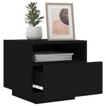 Casa si Gradina - Mobilier - Comode si corpuri - Noptiere - Noptiere cu lumini LED, 2 buc., negru, 40x39x37 cm - Infinity.ro