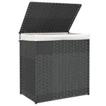 Market - Spalare si intretinere rufe - Uscatoare de rufe si accesorii - Cos de rufe cu 2 sectiuni, gri, 53x35x57 cm, poliratan - Infinity.ro