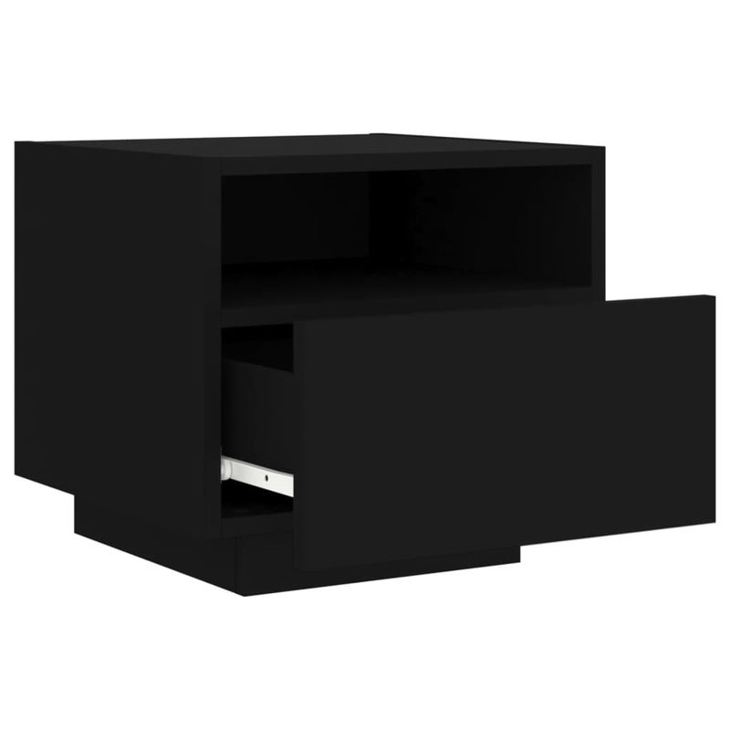 Casa si Gradina - Mobilier - Comode si corpuri - Noptiere - Noptiere cu lumini LED, 2 buc., negru, 40x39x37 cm - Infinity.ro