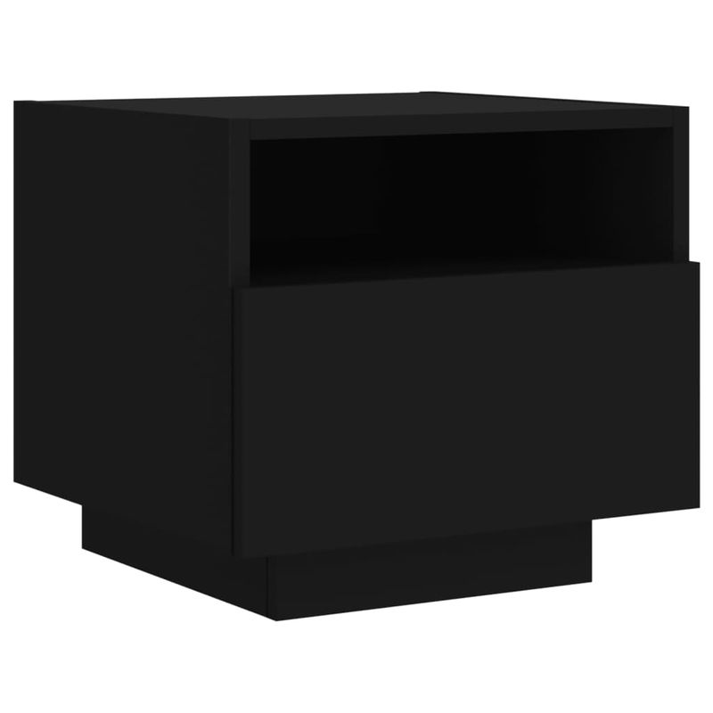 Casa si Gradina - Mobilier - Comode si corpuri - Noptiere - Noptiere cu lumini LED, 2 buc., negru, 40x39x37 cm - Infinity.ro