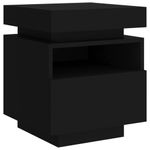 Casa si Gradina - Mobilier - Comode si corpuri - Noptiere - Noptiere cu lumini LED, 2 buc., negru, 40x39x48,5 cm - Infinity.ro