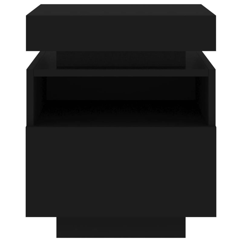 Casa si Gradina - Mobilier - Comode si corpuri - Noptiere - Noptiere cu lumini LED, 2 buc., negru, 40x39x48,5 cm - Infinity.ro
