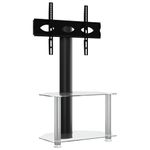 Casa si Gradina - Mobilier - Comode si corpuri - Comode - Suport TV de colt 2 niveluri pentru 32-70 inchi, negru/argintiu - Infinity.ro