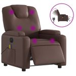 Ingrijire personala si Cosmetice - Sanatate si wellness - Articole wellness - Fotolii de masaj - Fotoliu electric de masaj rabatabil, maro, piele ecologica - Infinity.ro