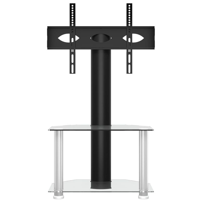 Casa si Gradina - Mobilier - Comode si corpuri - Comode - Suport TV de colt 2 niveluri pentru 32-70 inchi, negru/argintiu - Infinity.ro
