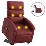 Ingrijire personala si Cosmetice - Sanatate si wellness - Articole wellness - Fotolii de masaj - Fotoliu electric masaj rabatabil cu ridicare, rosu vin - Infinity.ro