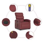 Ingrijire personala si Cosmetice - Sanatate si wellness - Articole wellness - Fotolii de masaj - Fotoliu electric masaj rabatabil cu ridicare, rosu vin - Infinity.ro