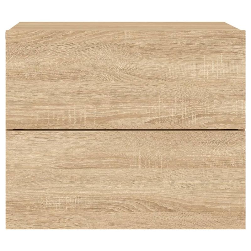 Casa si Gradina - Mobilier - Comode si corpuri - Noptiere - Noptiere montate pe perete cu lumini LED, 2 buc., stejar sonoma - Infinity.ro