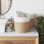 Casa si Gradina - Mobilier - Organizare si depozitare - Cutii depozitare - Cosuri de depozitare 2 buc. maro si alb Ø28x28 cm bumbac - Infinity.ro