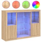 Casa si Gradina - Mobilier - Comode si corpuri - Comode - Servanta cu lumini LED, 3 buc., stejar sonoma, lemn prelucrat - Infinity.ro