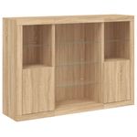 Casa si Gradina - Mobilier - Comode si corpuri - Comode - Servanta cu lumini LED, 3 buc., stejar sonoma, lemn prelucrat - Infinity.ro