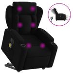 Ingrijire personala si Cosmetice - Sanatate si wellness - Articole wellness - Fotolii de masaj - Fotoliu electric de masaj rabatabil cu ridicare, negru, textil - Infinity.ro