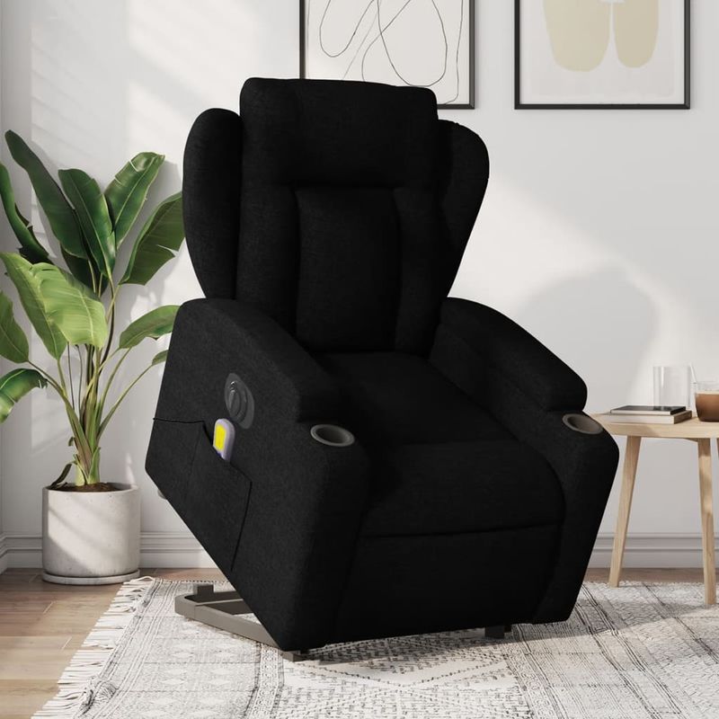 Ingrijire personala si Cosmetice - Sanatate si wellness - Articole wellness - Fotolii de masaj - Fotoliu electric de masaj rabatabil cu ridicare, negru, textil - Infinity.ro