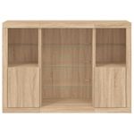 Casa si Gradina - Mobilier - Comode si corpuri - Comode - Servanta cu lumini LED, 3 buc., stejar sonoma, lemn prelucrat - Infinity.ro