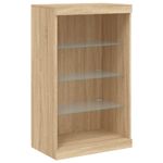 Casa si Gradina - Mobilier - Comode si corpuri - Comode - Servanta cu lumini LED, 3 buc., stejar sonoma, lemn prelucrat - Infinity.ro
