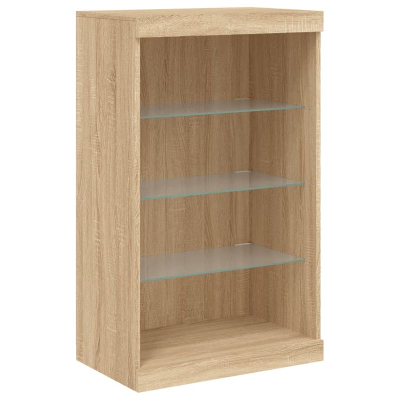 Casa si Gradina - Mobilier - Comode si corpuri - Comode - Servanta cu lumini LED, 3 buc., stejar sonoma, lemn prelucrat - Infinity.ro