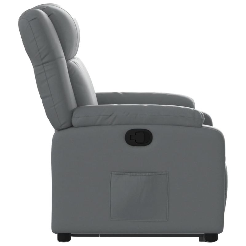 Casa si Gradina - Mobilier - Scaune si fotolii - Fotolii - Fotoliu rabatabil cu ridicare, gri, piele ecologica - Infinity.ro