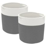 Casa si Gradina - Mobilier - Organizare si depozitare - Cutii depozitare - Cosuri de depozitare 2 buc. gri și alb diametru 28x28 cm bumbac - Infinity.ro