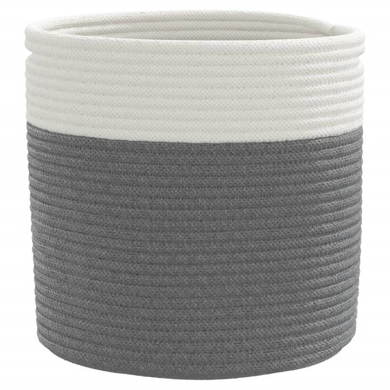 Casa si Gradina - Mobilier - Organizare si depozitare - Cutii depozitare - Cosuri de depozitare 2 buc. gri și alb diametru 28x28 cm bumbac - Infinity.ro