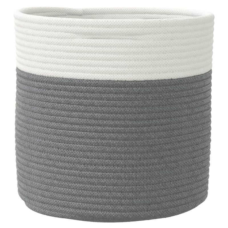 Casa si Gradina - Mobilier - Organizare si depozitare - Cutii depozitare - Cosuri de depozitare 2 buc. gri și alb diametru 28x28 cm bumbac - Infinity.ro