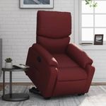 Casa si Gradina - Mobilier - Scaune si fotolii - Fotolii - Fotoliu rabatabil cu ridicare, rosu vin, piele ecologica - Infinity.ro