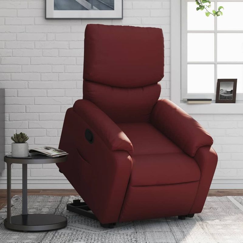 Casa si Gradina - Mobilier - Scaune si fotolii - Fotolii - Fotoliu rabatabil cu ridicare, rosu vin, piele ecologica - Infinity.ro