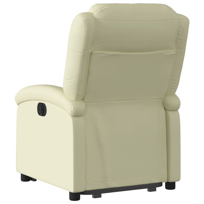 Casa si Gradina - Mobilier - Scaune si fotolii - Fotolii - Fotoliu rabatabil electric cu ridicare, crem, piele naturala - Infinity.ro