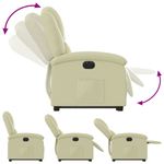 Casa si Gradina - Mobilier - Scaune si fotolii - Fotolii - Fotoliu rabatabil electric cu ridicare, crem, piele naturala - Infinity.ro
