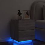 Casa si Gradina - Mobilier - Comode si corpuri - Noptiere - Noptiera cu lumini LED, sonoma gri, lemn prelucrat - Infinity.ro